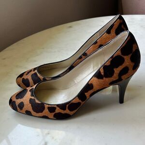 New Y2K Talbots Leopard calf hair‎ Animal Print Heels